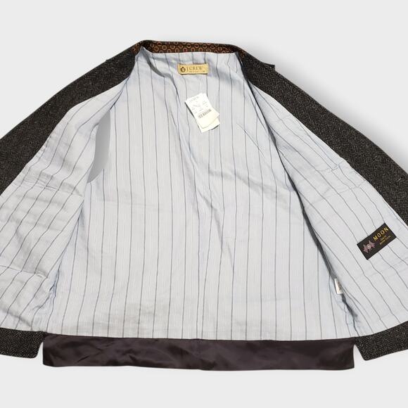NWT Vtg J.Crew Moon British Cloth Herringbone Tweed Wool Suit Vest Grey Sz M - Picture 7 of 12